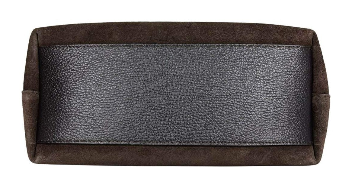 MI589 Dark Brown Suede Hobo Bag