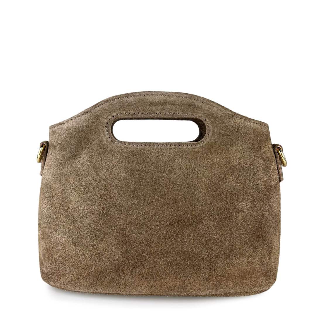 Mi322 Taupe Suede Bag