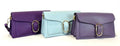 LCPU Italian Purple Leather Crossbody Bag w/Gold Buckle