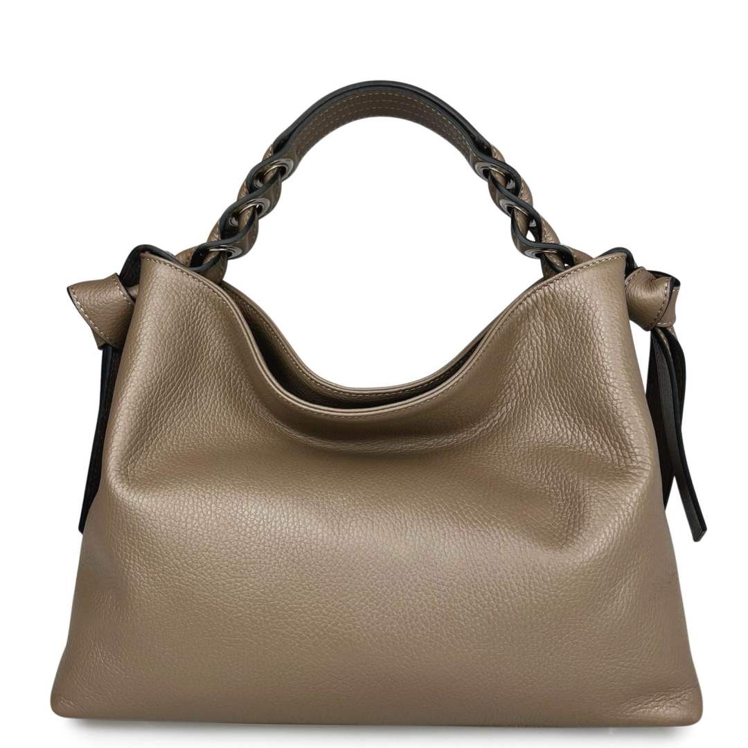 MI511 Dark Taupe Leather Hobo Bag