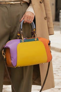 ZZ045 Mustard Multicolor Leather Handbag