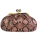 Mi271 Python Print Pink Clip Clutch