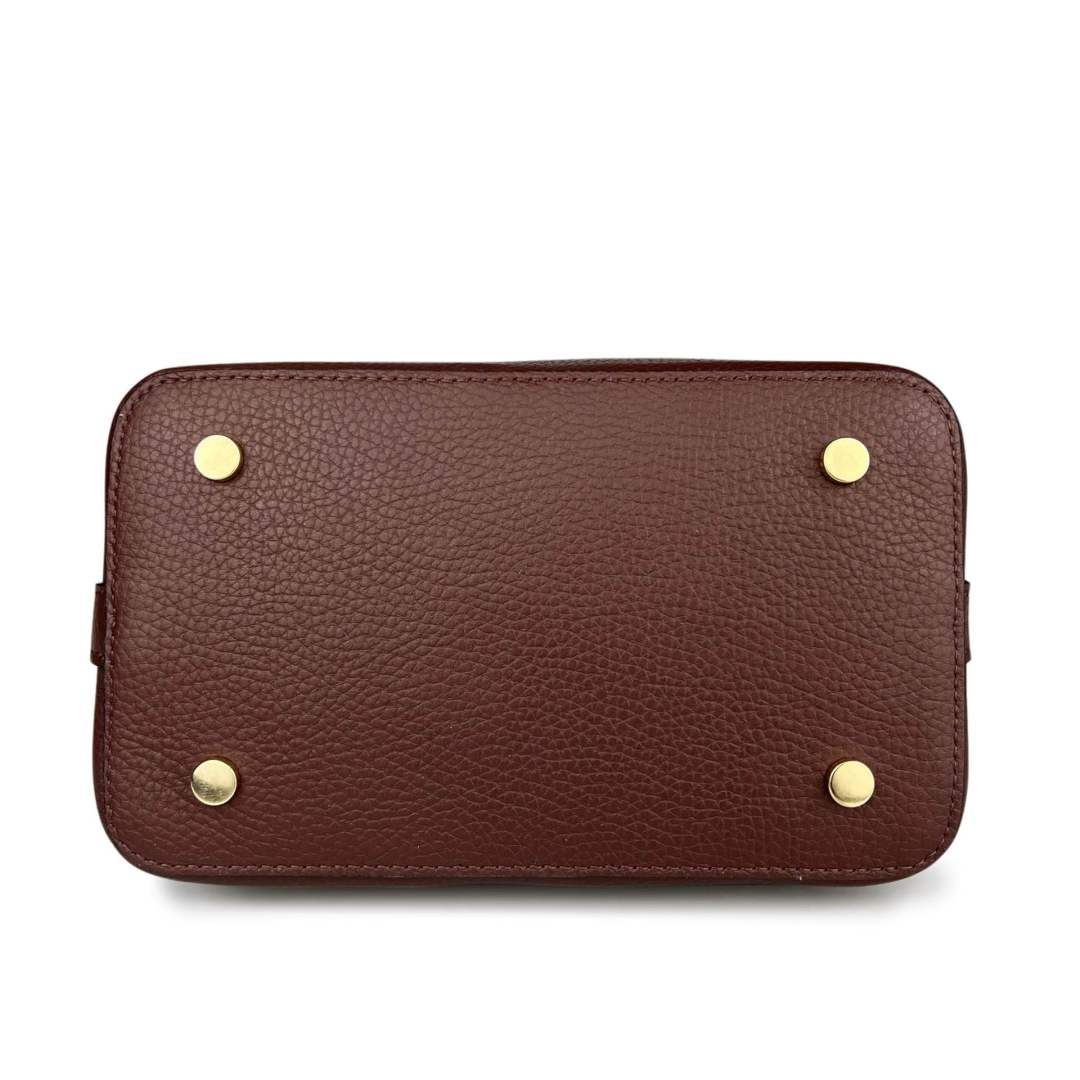 Mi174 Dark Taupe Two-Tone Shoulder Bag