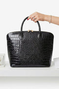ZZ034 Black Large Croco Handbag