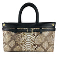 Mi240 Black Python-Print Bag
