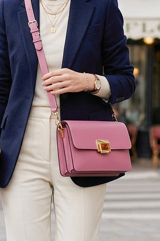 ZZ006 Dusty Pink Leather Handbag