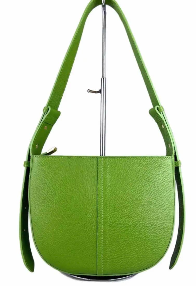MINEOG Green Italian Leather Crossbody Bag JIJOU CAPRI