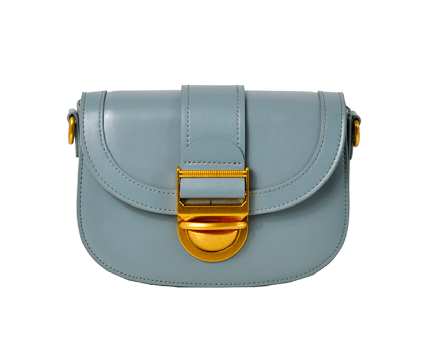 ITANBLU Italian Blue Leather Antiqued Crossbody Bag