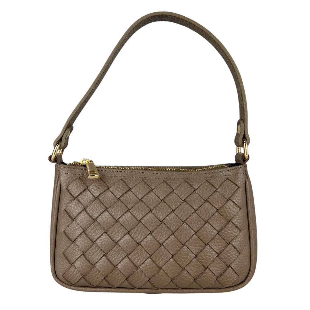 Mi095 Dark Taupe Woven Mini Baguette