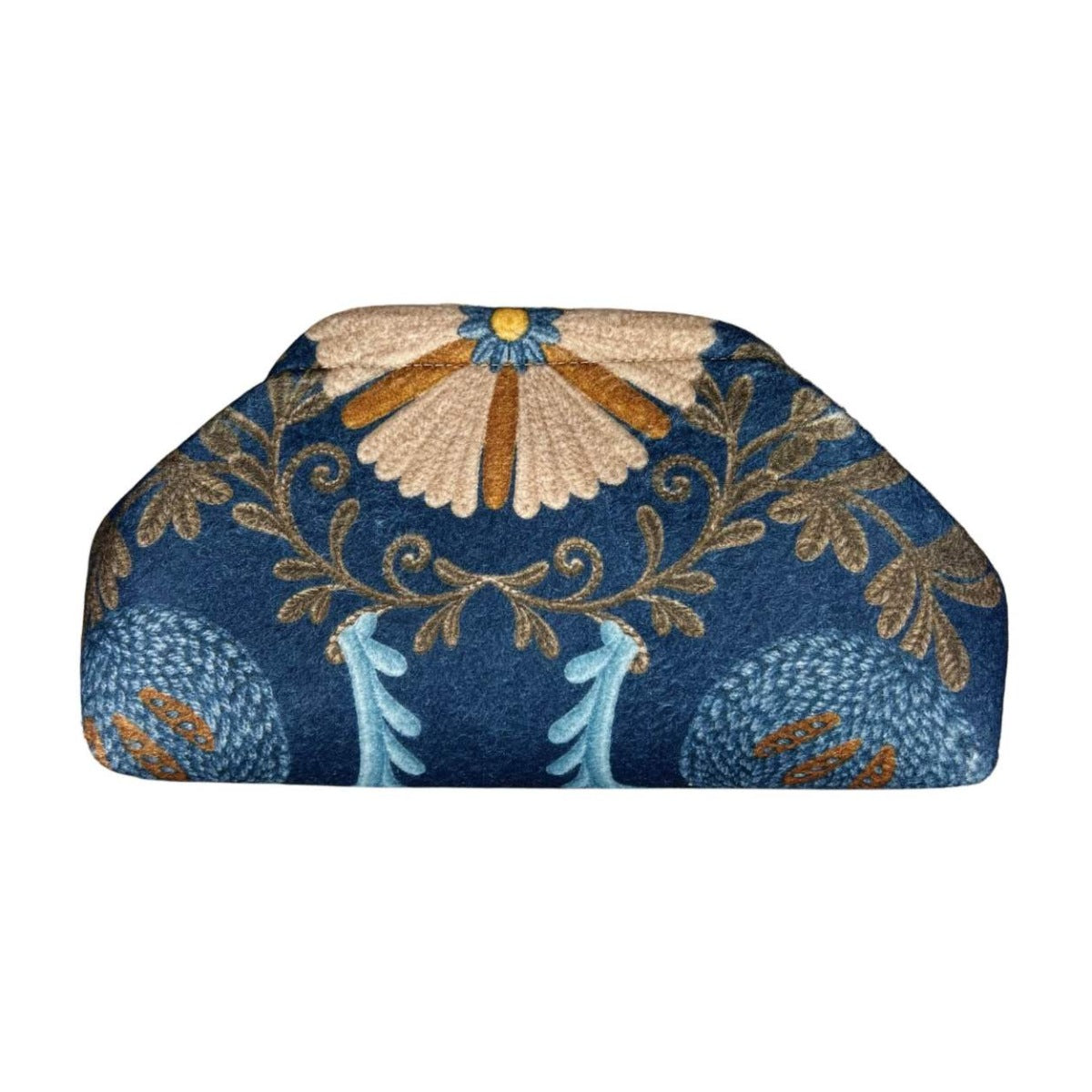 MI653 Blue Botanical Print Clutch Bag