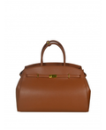 IBTBCO Italian Cognac Maxi Structured Tote Bag