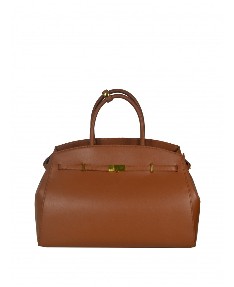 IBTBCO Italian Cognac Maxi Structured Tote Bag