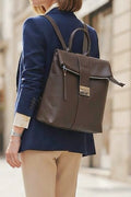 ZZ081 Brown Leather Backpack