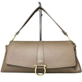 MI609 Dark Taupe Leather Flap Shoulder Bag