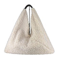 MI641 Beige Teddy Triangle Tote Bag