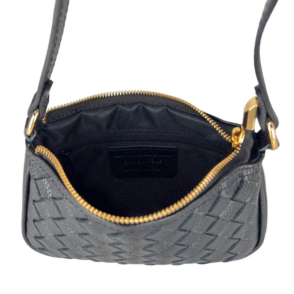 Mi093 Black Woven Mini Baguette