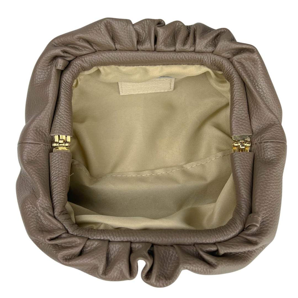 Mi257 Dark Taupe Pebbled-Leather Pouch