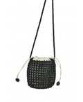IT5804BK Woven Bucket Bag with Internal Pouch - Black