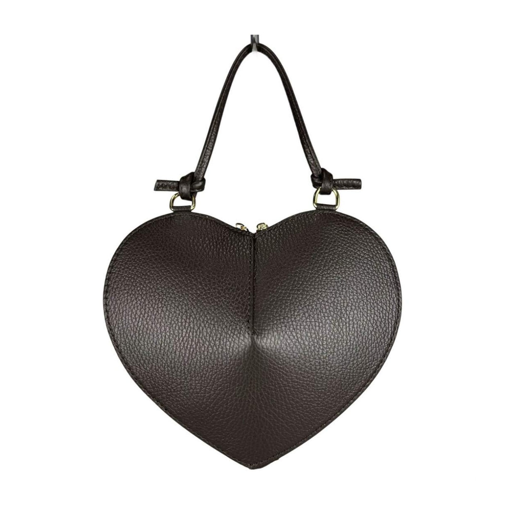 MI675 Small Spot Leopard Pony Hair Heart Bag