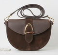 ZZ173 Brown Leather Suede Crossbody Bag