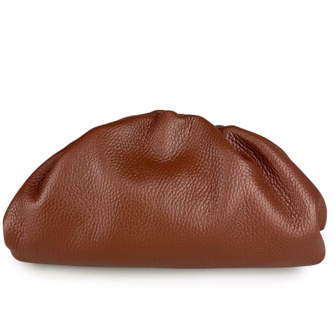 Mi258 Brown Pebbled-Leather Pouch