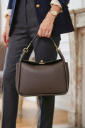 ZZ154 Brown Leather Top Handle Bag