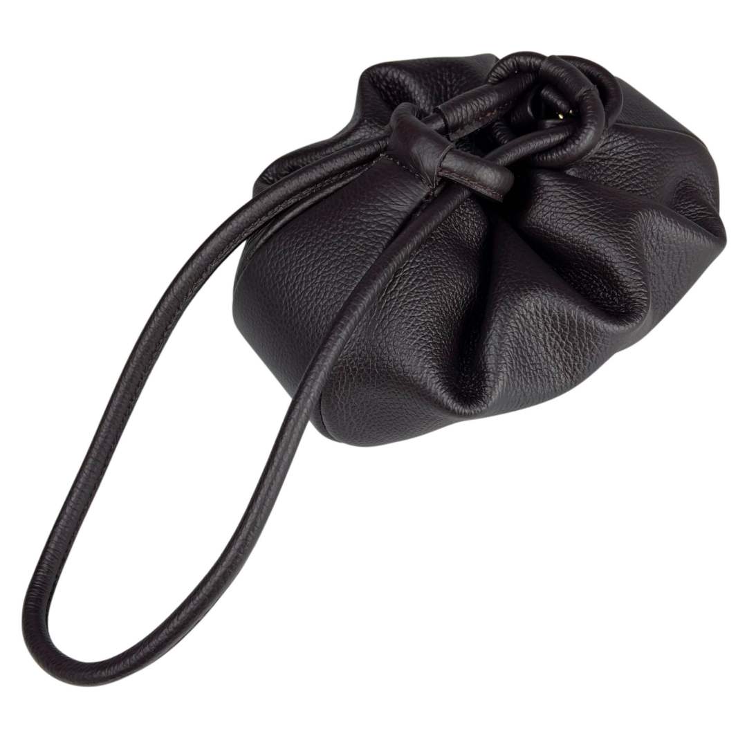 Mi181 Dark Brown Knotted-Handle Bag
