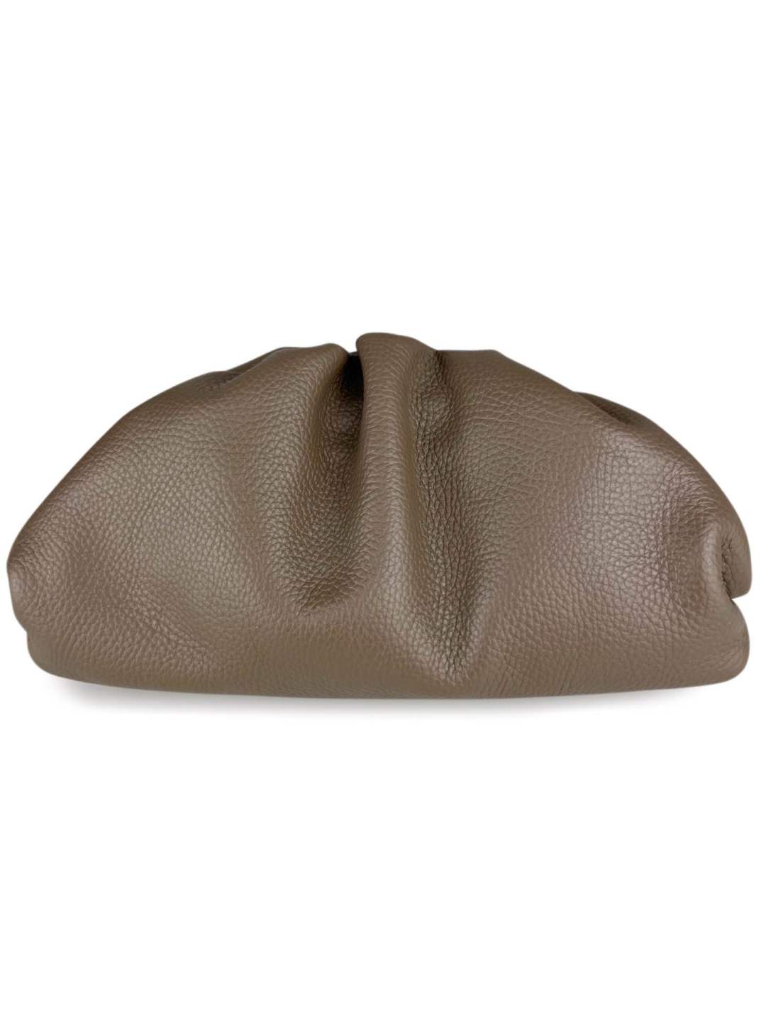 Mi257 Dark Taupe Pebbled-Leather Pouch