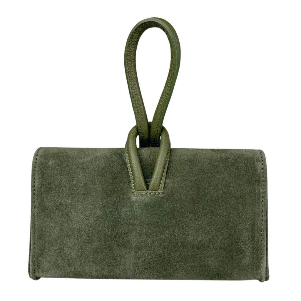 Mi108 Olive Suede Knot Pochette