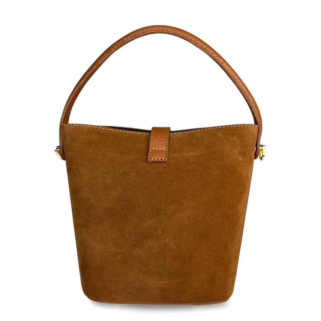 Mi126 Tan Suede Bucket Bag