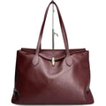MI547 Burgundy Leather Padlock Tote
