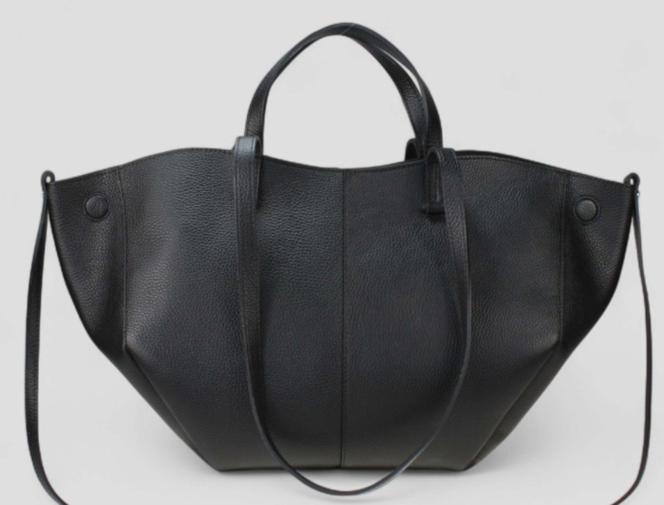041BL Italian Leather Black Travel Bag w/ Leather Pouch – Jijou Capri