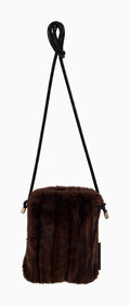 JA012 Brown Faux Fur Phone Bag