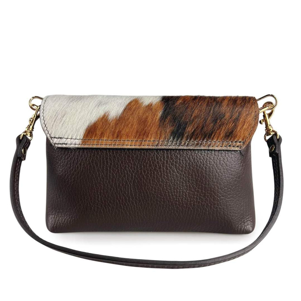 Mi249 Cow Print Pony Hair Bamboo-Handle Mini