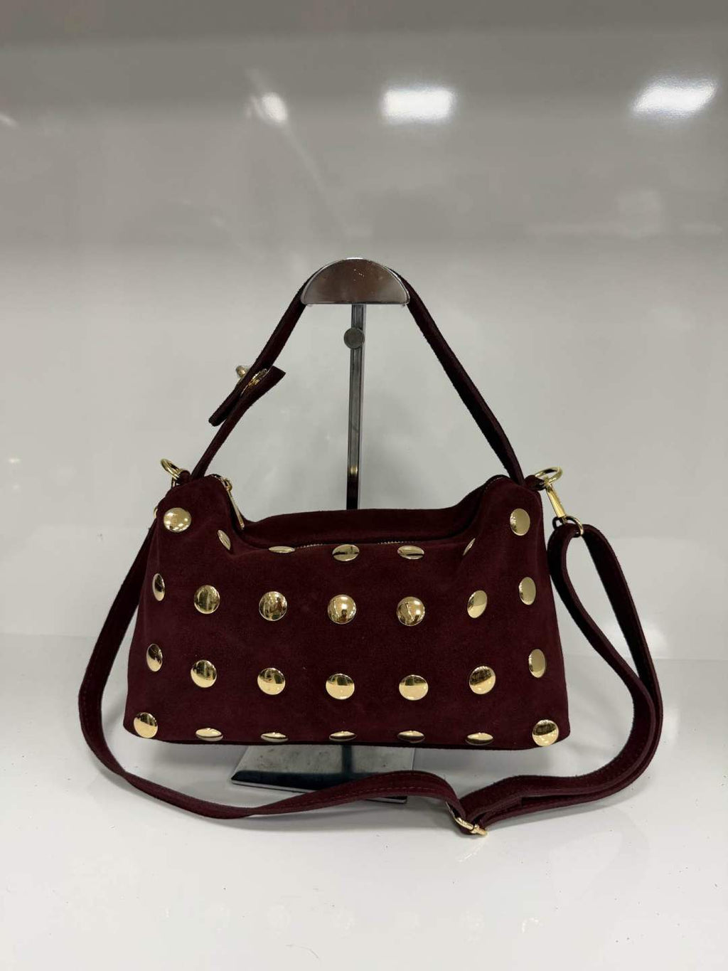 St080 Burgundy Top Handle Bag
