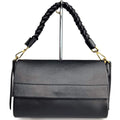 Mi195 Black 3-Compartment Flap Bag