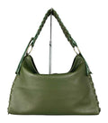 MI588 Olive Leather Laced Hobo Bag