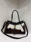 ST144 Cow Print Pony Hair Top Handle Bag
