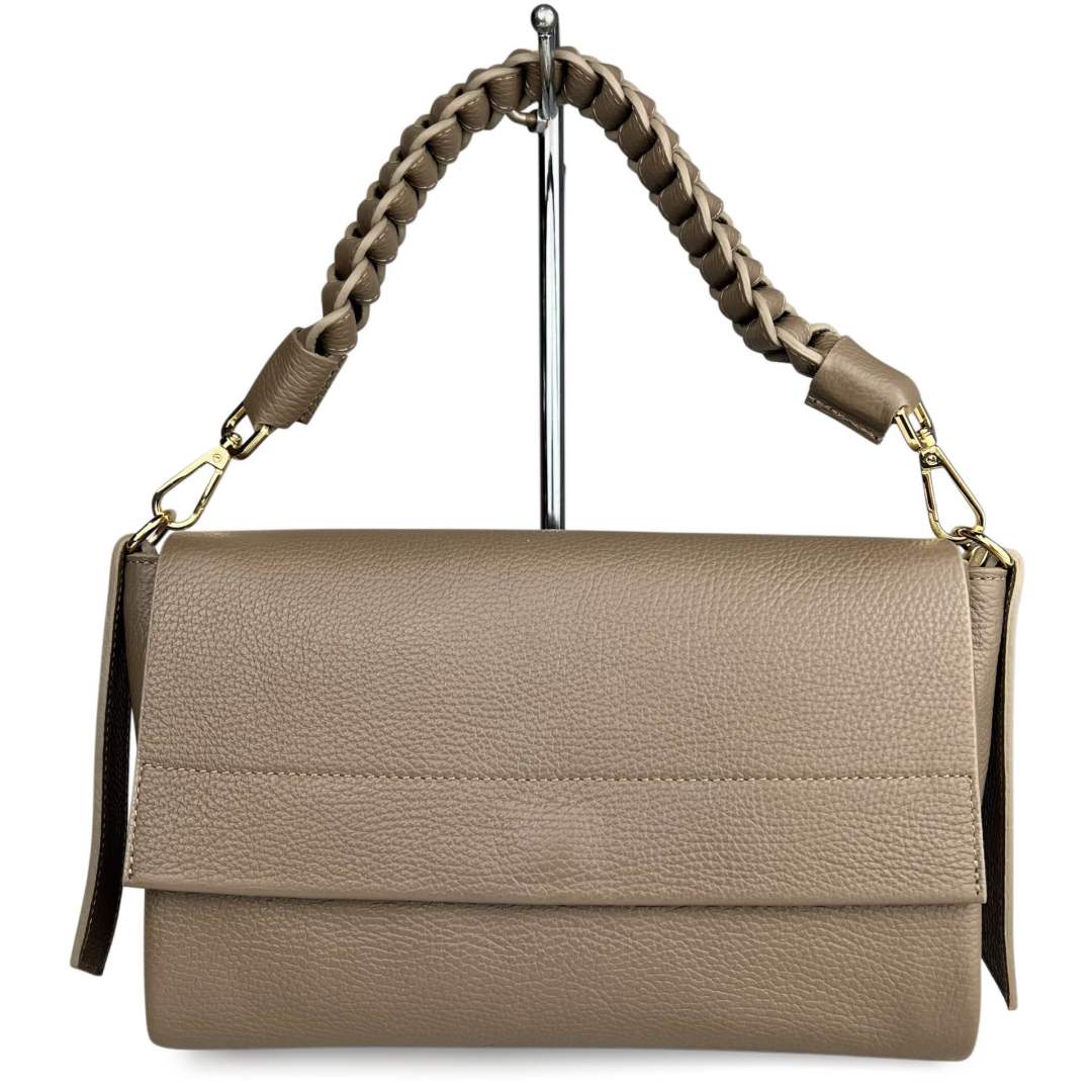 Mi194 Dark Taupe 3-Compartment Flap Bag