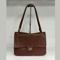 ST184 Brown Leather Flap Shoulder Bag