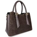 Mi137 Dark Brown Suede Elegant Handbag