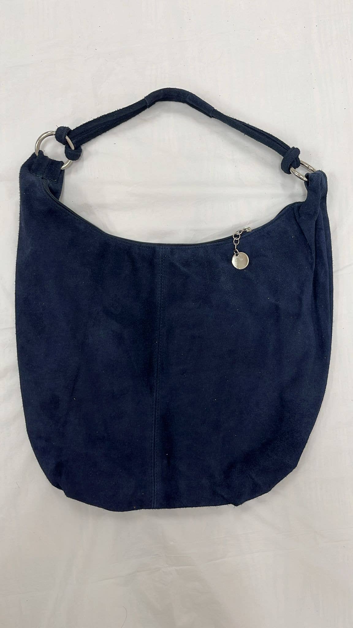 OF508 Italian Navy Suede Tote Bag JIJOU CAPRI