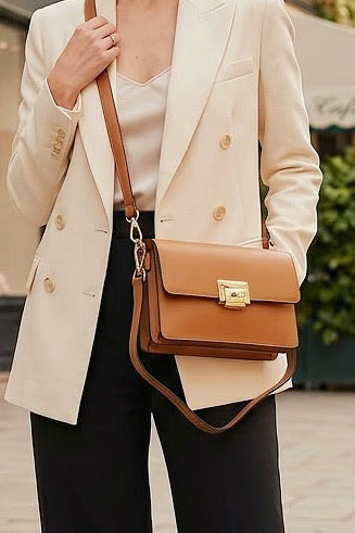 ZZ004 Camel Leather Handbag