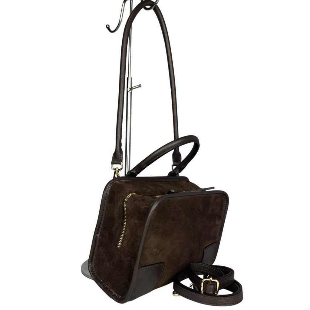 Mi148 Dark Brown Suede Amazona Saddle Bag
