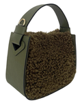 C015 Olive Luxurious Leather and Textured Bag JIJOU CAPRI