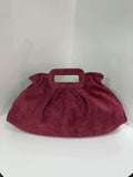ST169 Red Ruched Suede Handle Bag