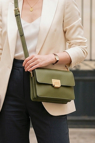 ZZ002 Khaki Leather Handbag
