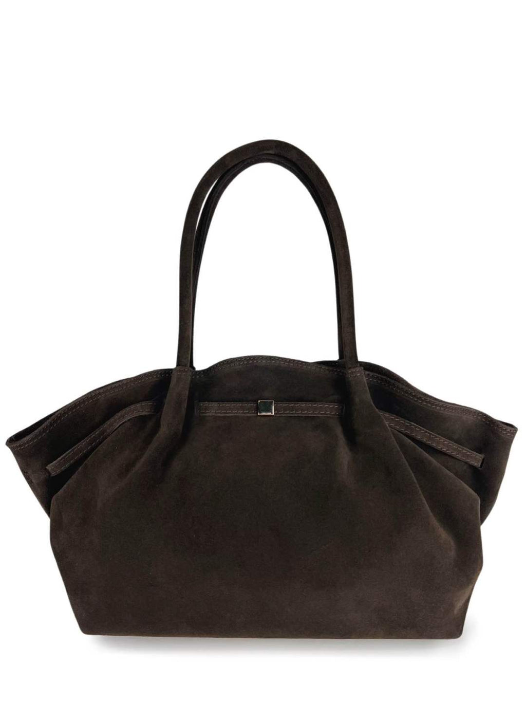 MI487 Dark Brown Suede Shopper Bag