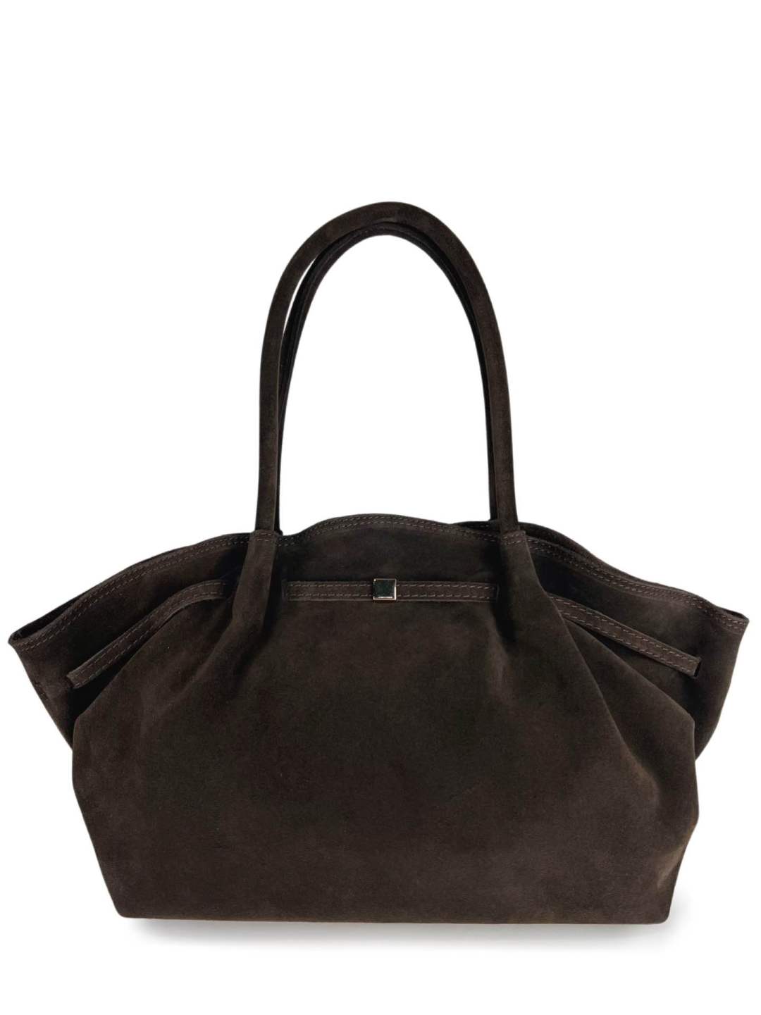 MI487 Dark Brown Suede Shopper Bag