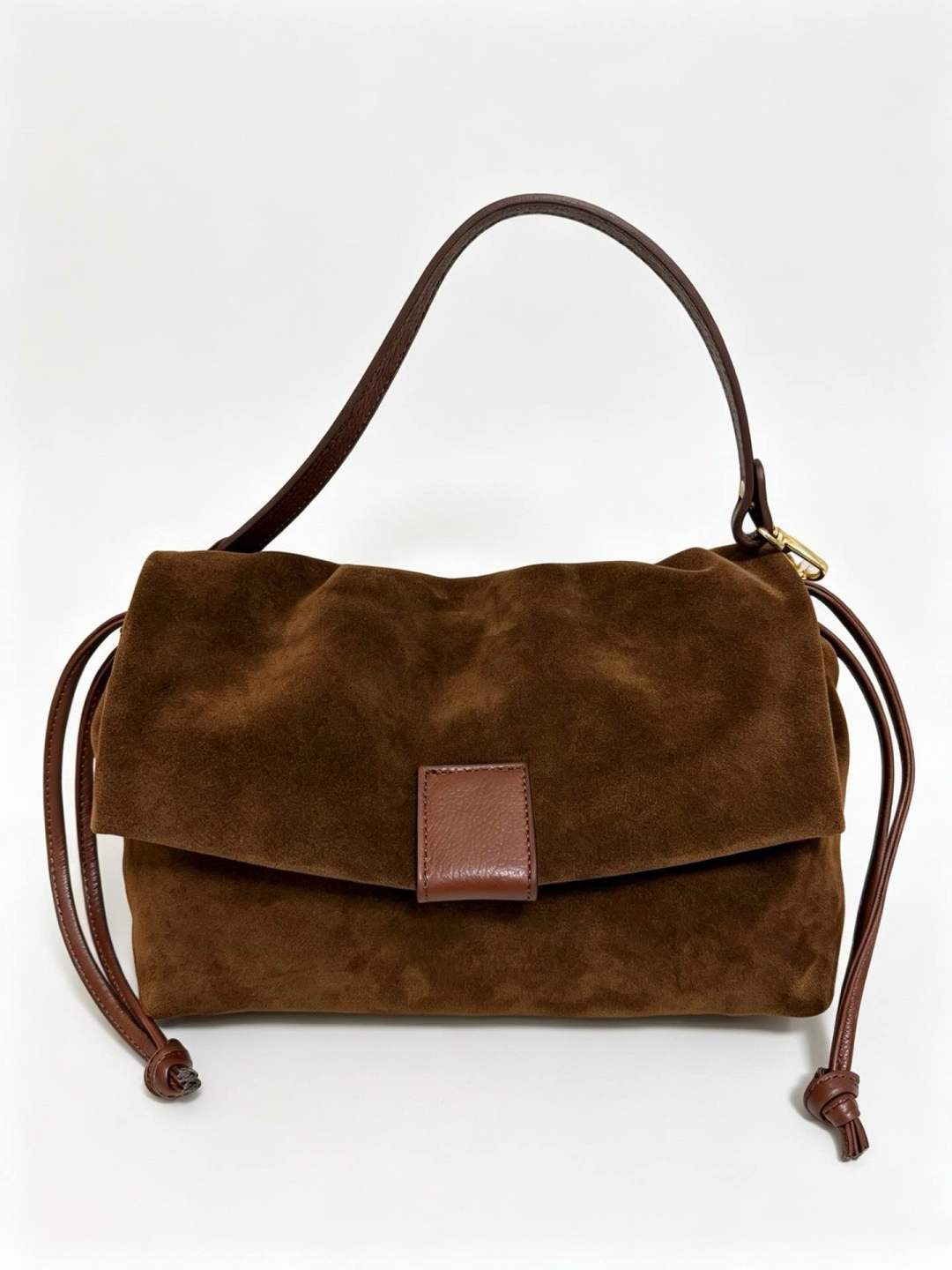 ST093 Brown Suede Flap Bag